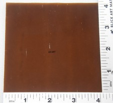1119.50 TRANSPARENT THIN SIENNA 4" x 4" BULLSEYE 90 COE GLASS