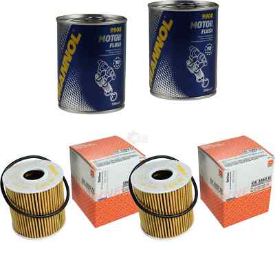 2x Original MAHLE / KNECHT Ölfilter OX 339/2D + 2x SCT Motor Flush Motorspülung