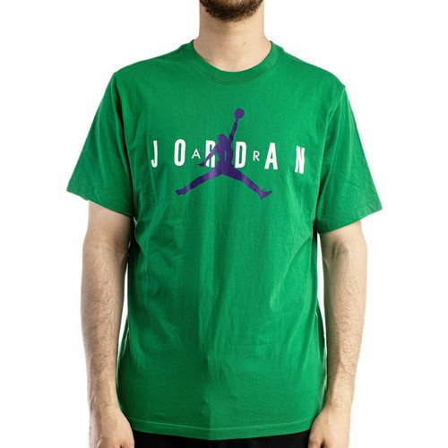T-shirt uomo manica corta Nike Air JORDAN Wordmark CK4212-353 Verde cotone  | eBay