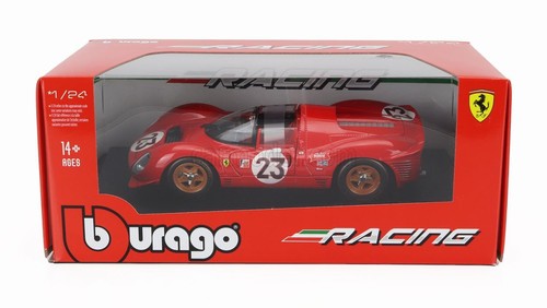 MODELLINO AUTO STATICO BURAGO FERRARI 330 P3 WINNER DAYTONA 1967 BANDINI 1/24 - Foto 5 di 8