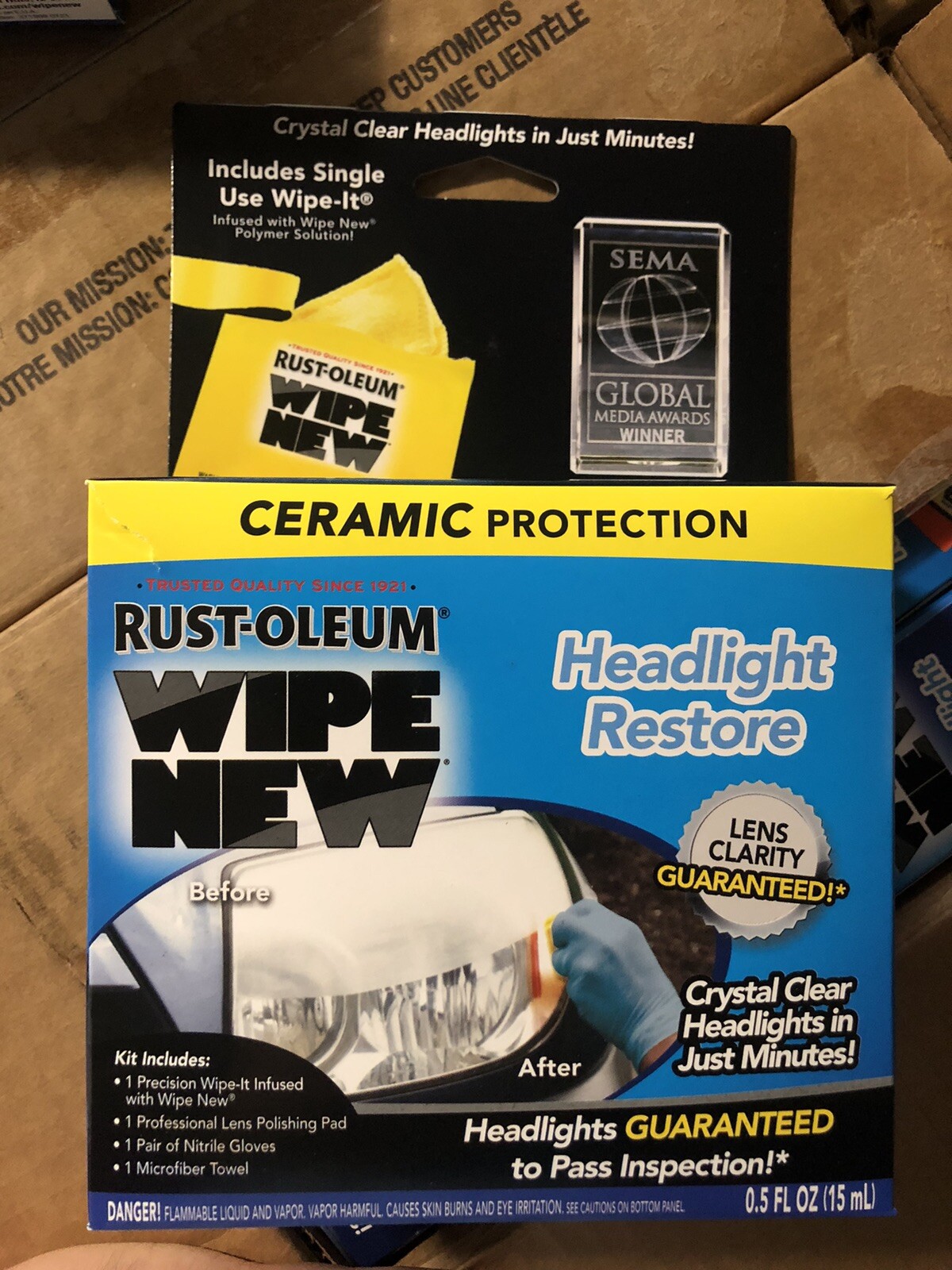 RustOleum HDLCAL Wipe New Headlight Restore, 0.5 FL OZ Ceramic