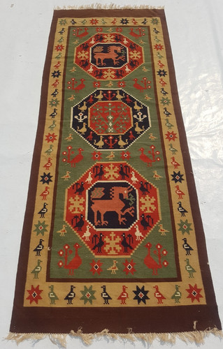 Vintage Traditional Handcrafted Gabbeh Kilim Rug for Home Décor 225x87 cm