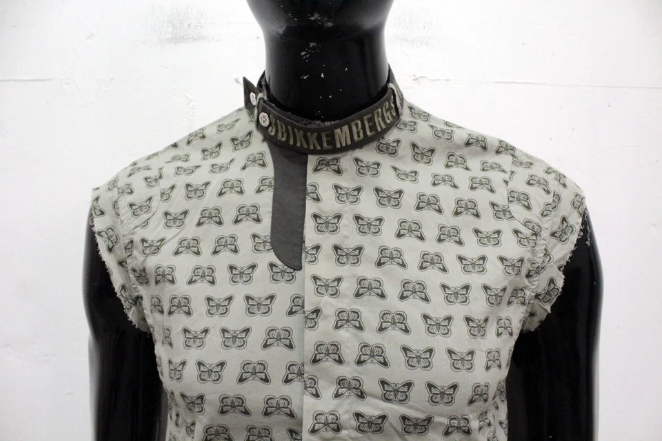 Bikkembergs Camicia Uomo Taglia M Cotone Chemise Shirt Smanicata Logo Man - Imagem 2 de 4