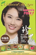 Natural Miya Medium Brown Hair Color, Henna Herbal Hair Dye Nutrition,Unisex