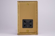 Varilight Classic Georgian Brass Effect Range - Black Inserts & Black Switches