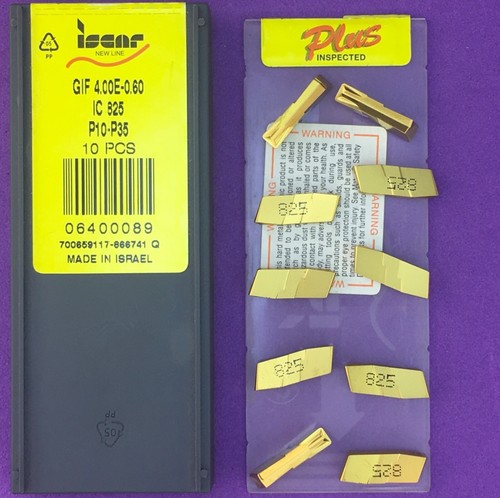 10pc ISCAR GIF 4.00E - 0.60 Carbide Grooving Inserts IC825🎯Machinist