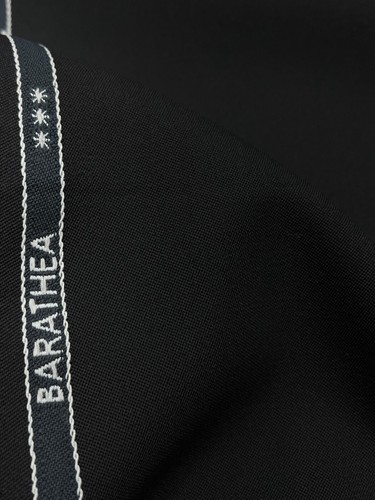 Black Barathea Wool Suiting Fabric DORMEUIL Ceremony Event Cloth made in UK 2.0m - Picture 6 of 8