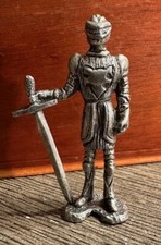 Pewter Medieval Knight warrior Figurine Stamped