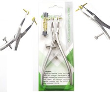 1EA GERMAN DENTAL CROWN GRIPPER REMOVER PLIERS 6" ANGLED W/8 EXTRA SILICONE TIPS
