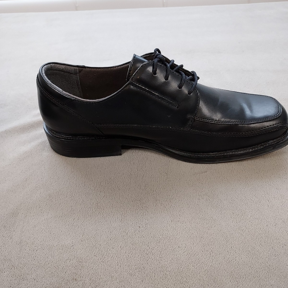 Jarman Mens Black Square Toe Lace Up Oxford Dress Shoes Size 