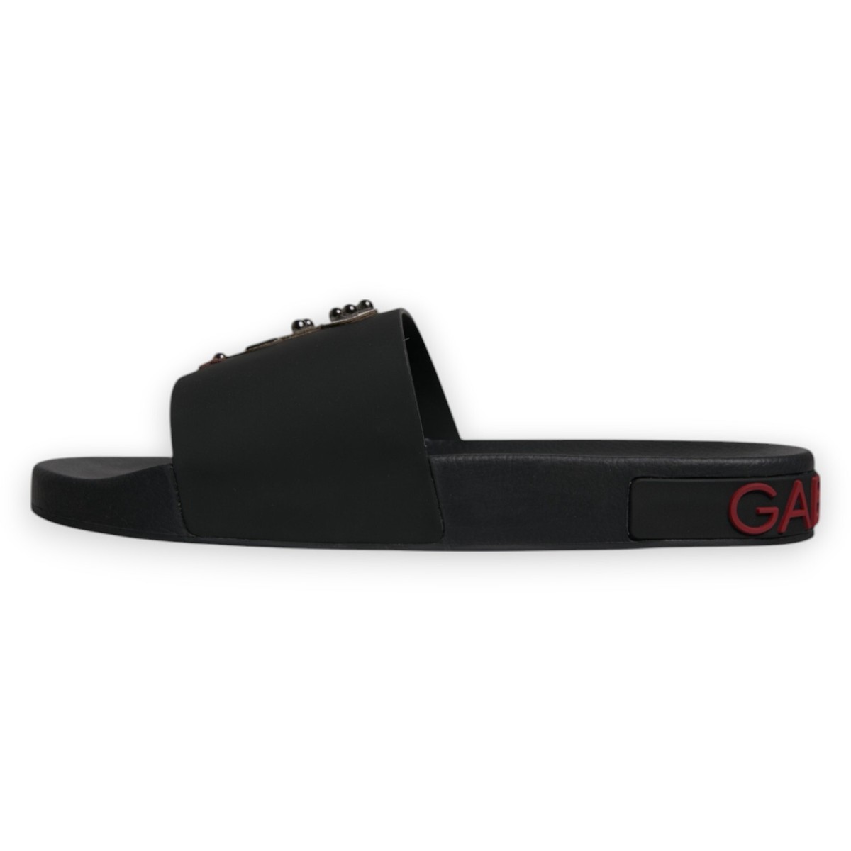 DOLCE & GABBANA ブラックサンダル 41 ドルガバ Amazon.com: Dolce&Gabbana, Logo Slide Sandals, 41 (8 US/7 UK