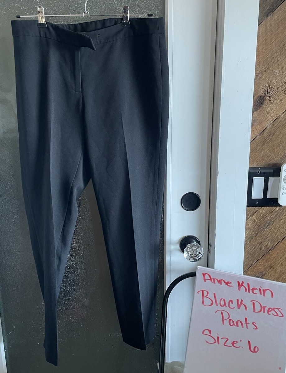anne klein black dress pants Sz 6 Color:White-Flowers Get ready for warmth lily_fabric_quality::Light Weight Fabric Black With Gold Formal