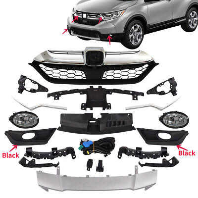 For Honda CRV 2017 2018 2019 Front Grille/Trim/Bumper Garnish/Fog Light/Bracket