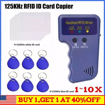 Handheld RFID ID Card Copier Key Reader Writer Duplicator 125KHz+10PCS Tags New