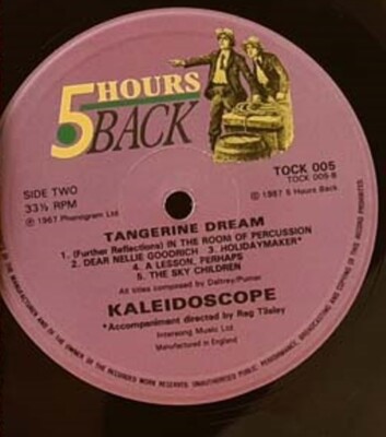 Kaleidoscope Tangerine Dream LP UK 1987 Hours Back TOCK NM | eBay