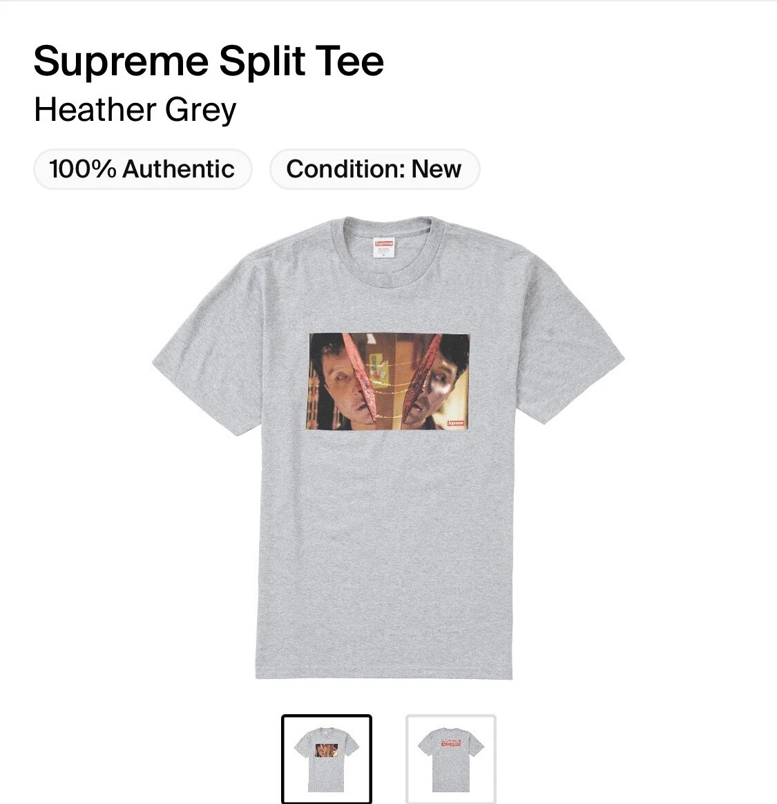 T shirt split Supreme SS20 gris moyen