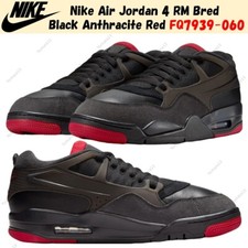 Nike Air Jordan 4 RM Bred Black Anthracite Red FQ7939-060 Men's Size