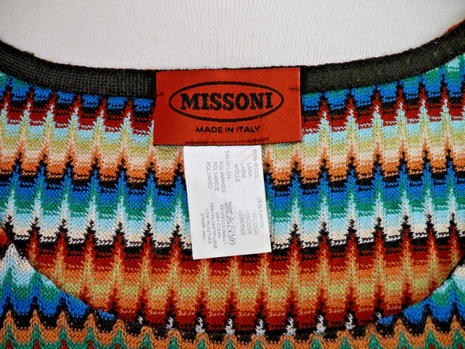 MISSONI Orange Label multi-colored wave knit tank… - image 9