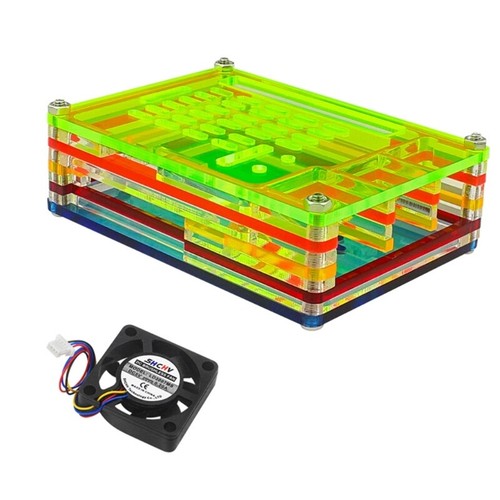 Acrylic Protective Case for RPi 5 PC Mainboard Box Optional Cooling Fan Heatsink - Afbeelding 4 van 11