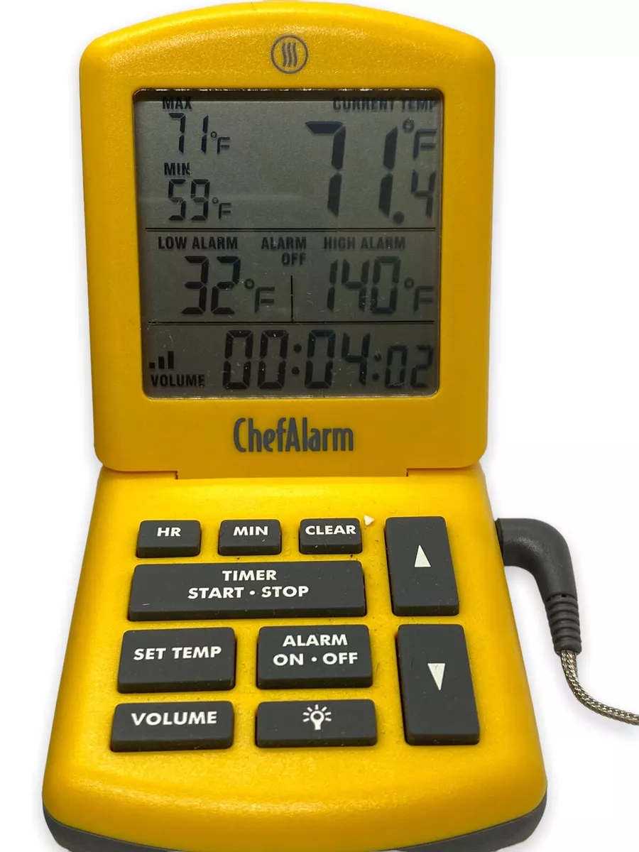 ThermoWorks ChefAlarm Meat Thermometer/Timer Yellow probe/case See Description