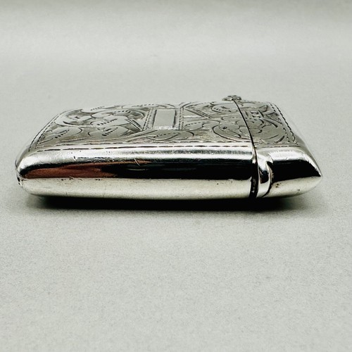 Antique Silver Vesta Case Birmingham 1919 W.J. Myatt & Co. Excellent Condition - Picture 6 of 8