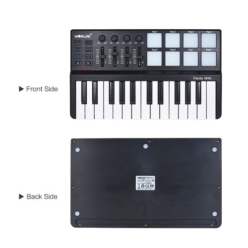 Worlde Panda mini 25-Key Portable USB Keyboard Drum Pad MIDI Electric Controller - Picture 10 of 12
