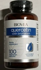 BIOVEA - Quercetin w/ Bromelain 100 Veg Caps - Antioxidant Flavonoid - 11/2026