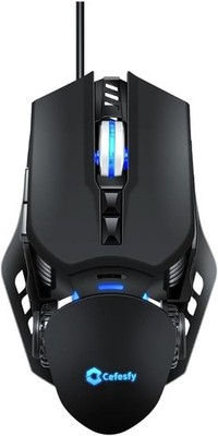 cefesfy RGB Wired Gaming Mouse - 6400 DPI Optical Ergonomic Gamer Mouse 