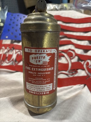 Presto CB Vintage Fire Extinguisher 7.5 Inches Motorcycle Not Empty