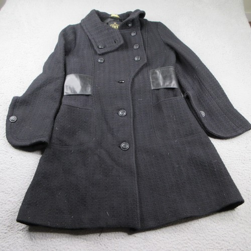 Mackage Coat Womens Large Black Wool Button Up Canada Made