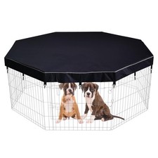 Dog Playpen Cover Sun/Rain Proof Top,Provide Shade and Security for Indoor an...