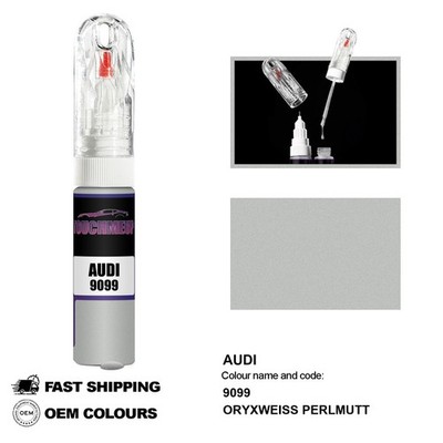 FÜR AUDI ORYXWEISS PERLMUTT 9099 Touch Up Lackstift Pinsel Fix Kit Kratzer Chip