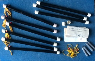 Vintage Magic Tricks 3 Sets Adams Chinese Sticks with Inst Plus Parts & Tubes