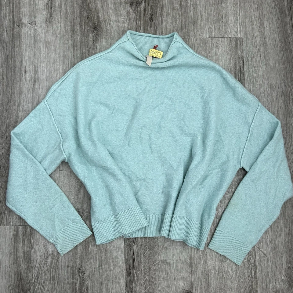 Suéter Pilcro by Anthropologie 100 % cachemir cuello capucha azul azulado talla XS Foto 3 de 4