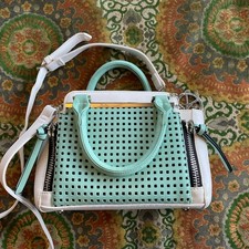Borsa a mano bianca e turchese edizione limitata By Atmosphere