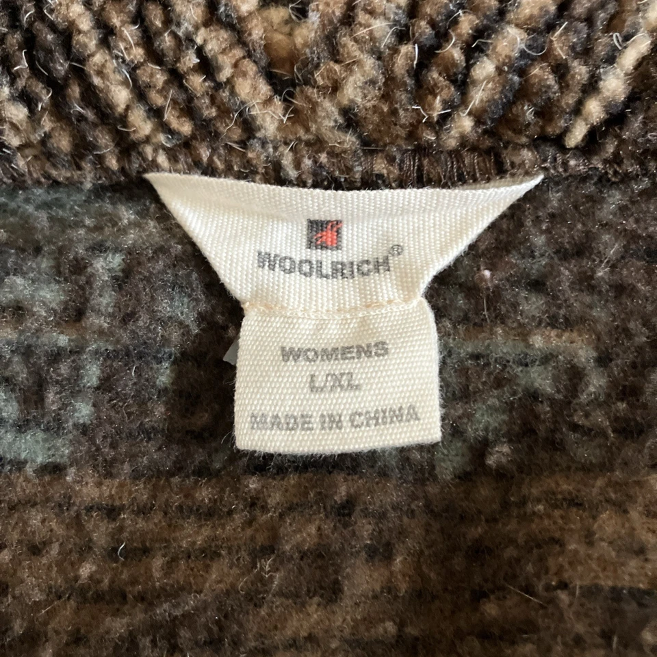 Bata Larga Woolrich Navajo Patrón Sherpa Pesada Para Mujer L/XL Azteca Suroeste Foto 4 de 4