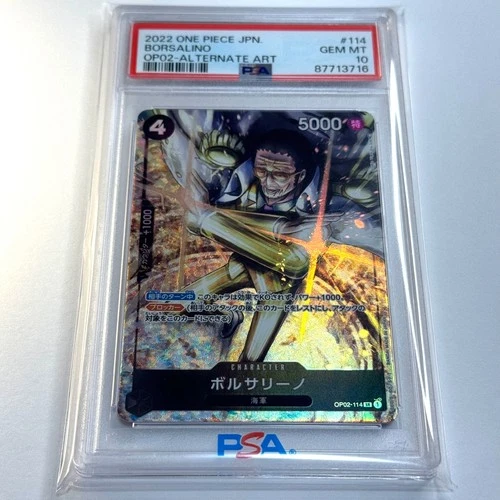PSA 10 Borsalino OP02-114 SR Alt Art Parallel One Piece Paramount War Japanese