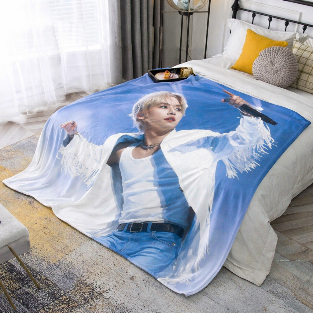 LEE KNOW STRAY KIDS BLANKET FLANNEL FAN GIFT STAY CUSTOM ANY