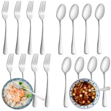 24 Pcs Forks and Spoons Silverware Set, Food Stainless Steel Flatware Cutlery...