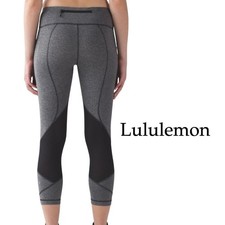 Lululemon Pace Rival Crop 22  Gray Women's 4 Running Leggings Athletic Workout