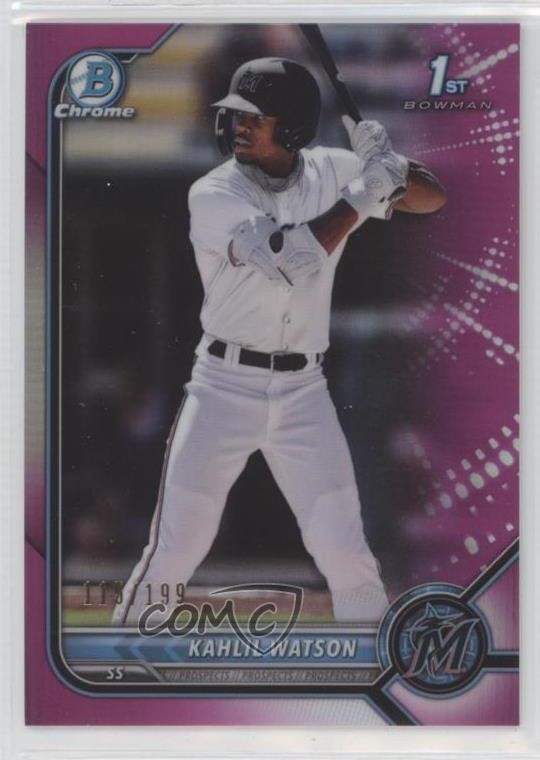 2022 Bowman Chrome Prospects Fuchsia Refractor 115/199 Kahlil Watson #BCP-3 04tk