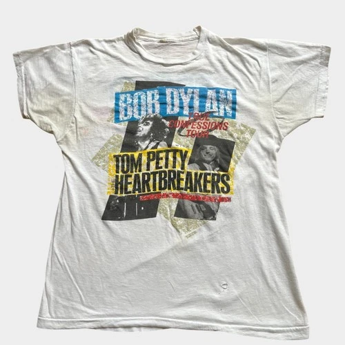 Bob Dylan + Tom Petty "True Confessions" Tour Vintage B 1980s vintage concert t-shirt, vintage, single stitch, B+ condition