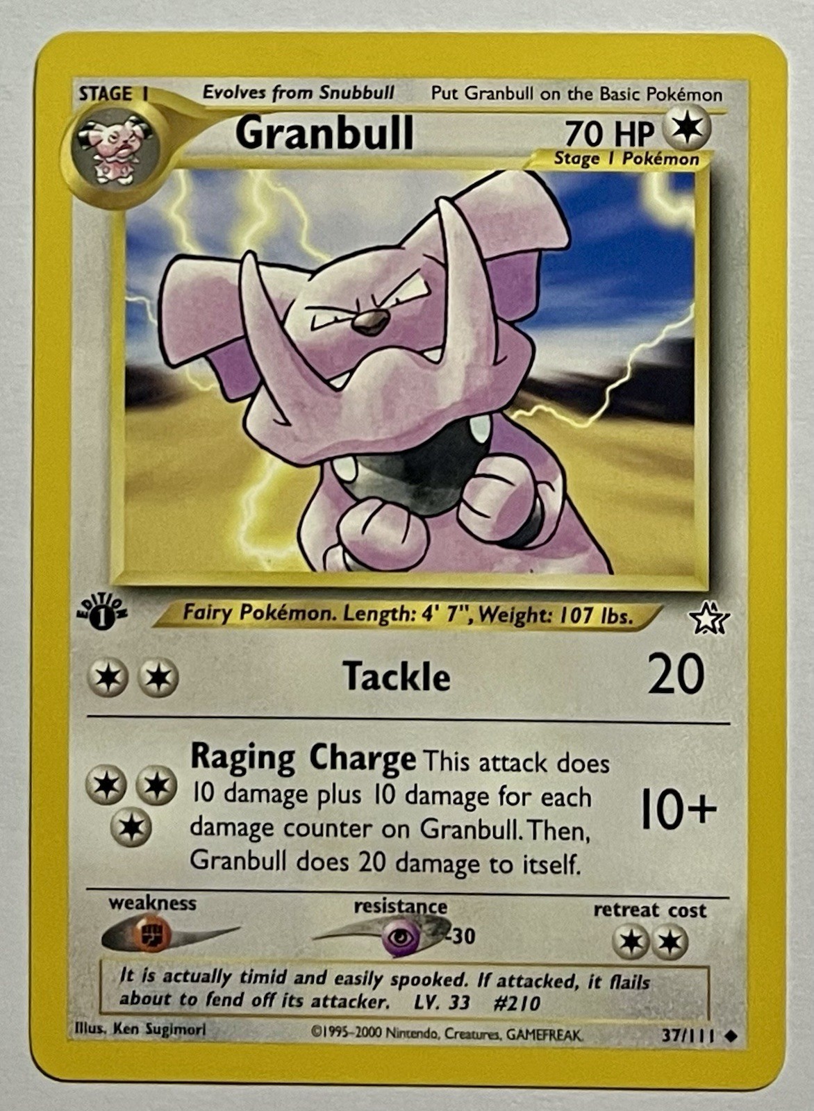 Granbull 37/111 (NM) 1st Edition Uncommon Neo Genesis 2002 WOTC Pokémon Card