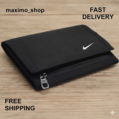 Für Nike Geldbörse Unisex Dri-FIT Swoosh Logo Kreditkarte Bargeld Münzfach Schwarz