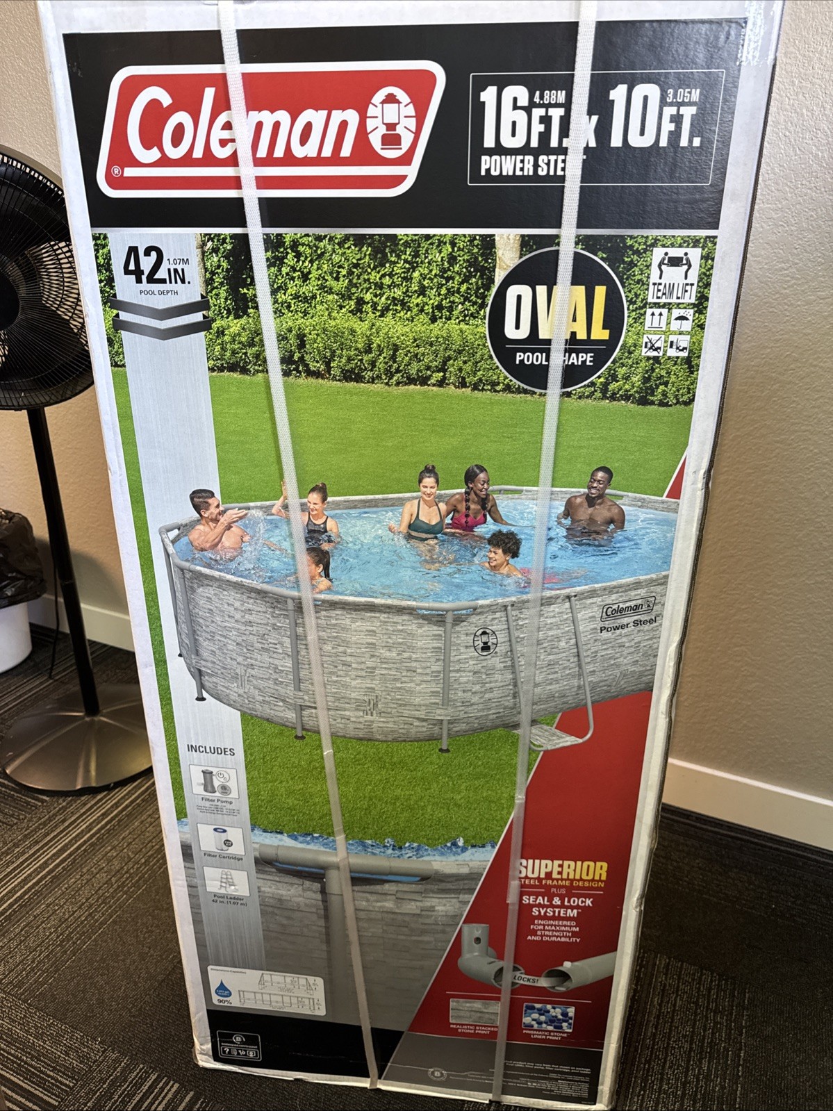 Coleman Power Steel 16 ft. x 42 in. Round Metal Frame Above Ground Pool Set