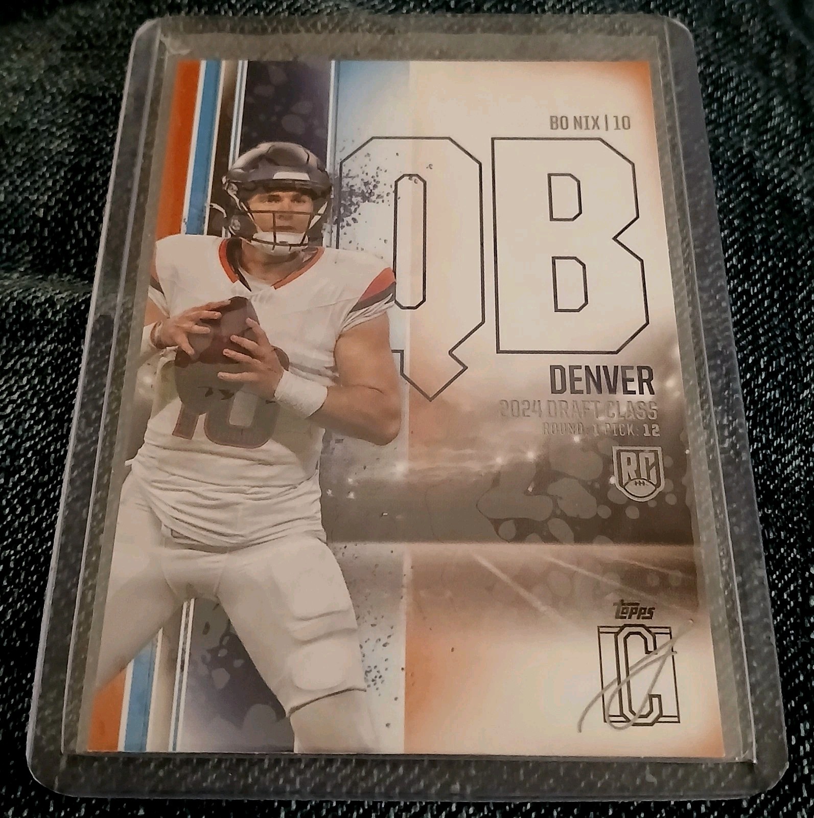 2024 Topps Signature Class #100 Bo Nix Blue & Orange