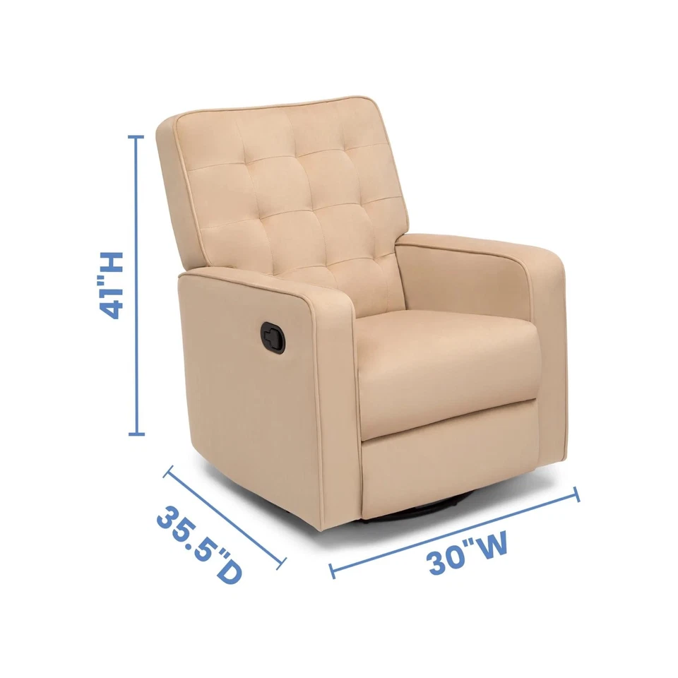 Кресло-реклайнер Glider поворотное кресло LiveSmart ткань отталкивает грязеотталкивающее Nusery новое - Изображение 4 из 4