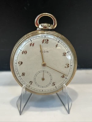 Elgin E198774 Taschenuhr 15J 10K GF Gravur RLW 1941 10S - Bild 1 von 4
