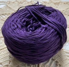Lucci Yarns New Cotton Tape Unit of 1 Mercerized  Purple Eggplant No Labels
