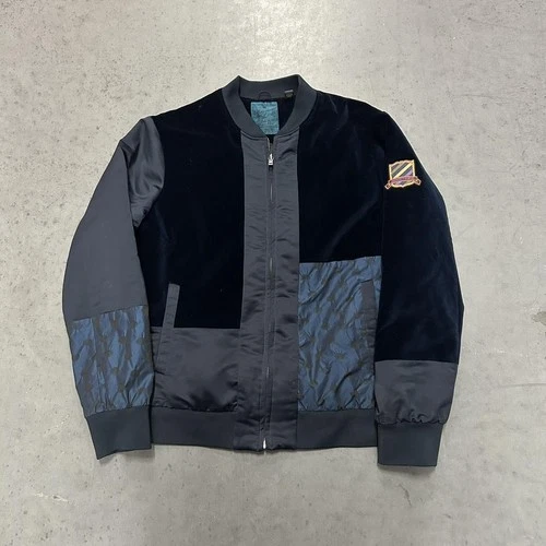 Vetements Black and blue velvet bomber jacket #bomberjacket - product listing photo